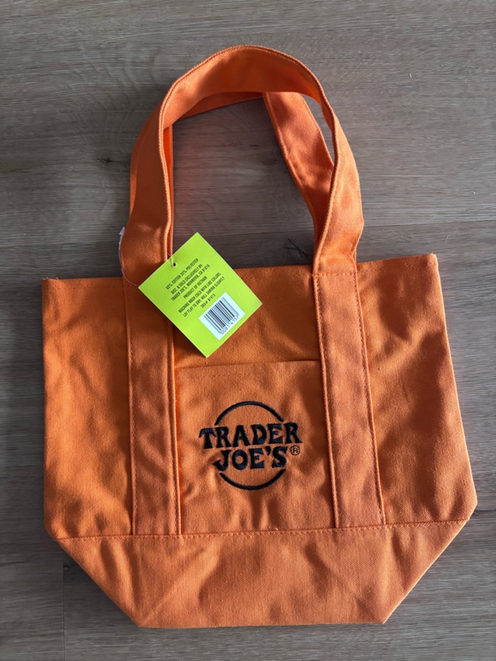 Trader Joe's Mini Halloween Canvas Tote Bag - Orange, NWT